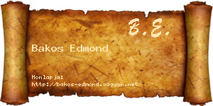 Bakos Edmond névjegykártya
